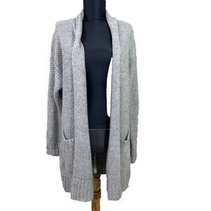 Abercrombie Fitch Y2K Women's waffle knit Open Front Cardigan Sweater Sz S Gray